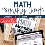 Math Morning Work Grades 1-5 {Bundle} | Distance Learning | Google Slides