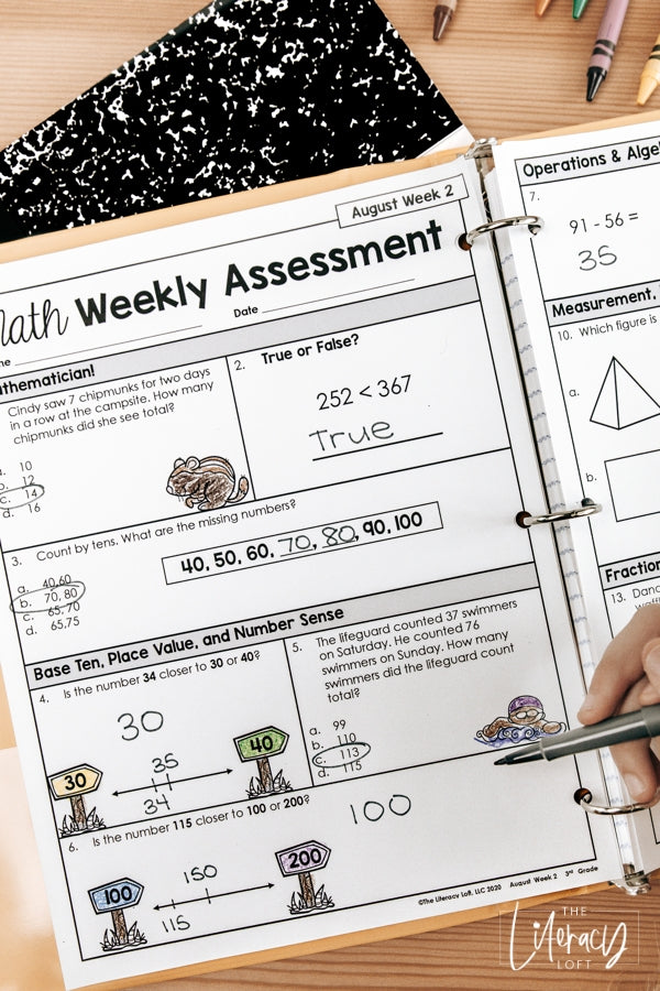 Math Weekly Assessments – The Literacy Loft