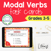 Modal Verbs Task Cards Grades 3-5 | Distance Learning | Google Slides & Forms