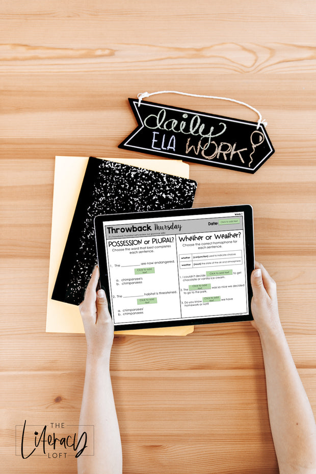 ELA Morning Work 5th Grade (The Bundle) | Distance Learning | Google Slides