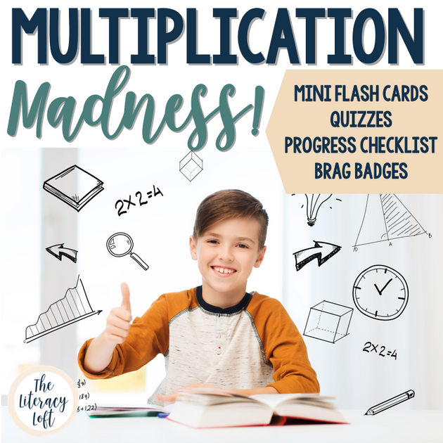 Multiplication Flash Cards, Quizzes, Brag Badges – The Literacy Loft