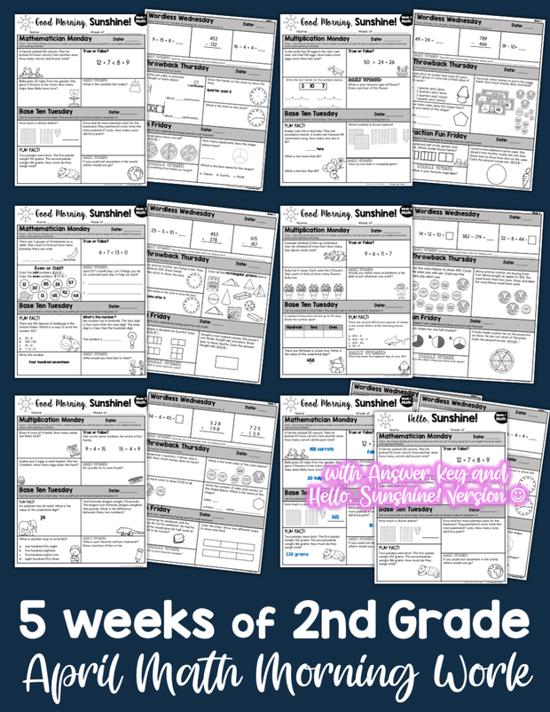 Math Morning Work 2nd Grade {April} | Distance Learning | Google Apps
