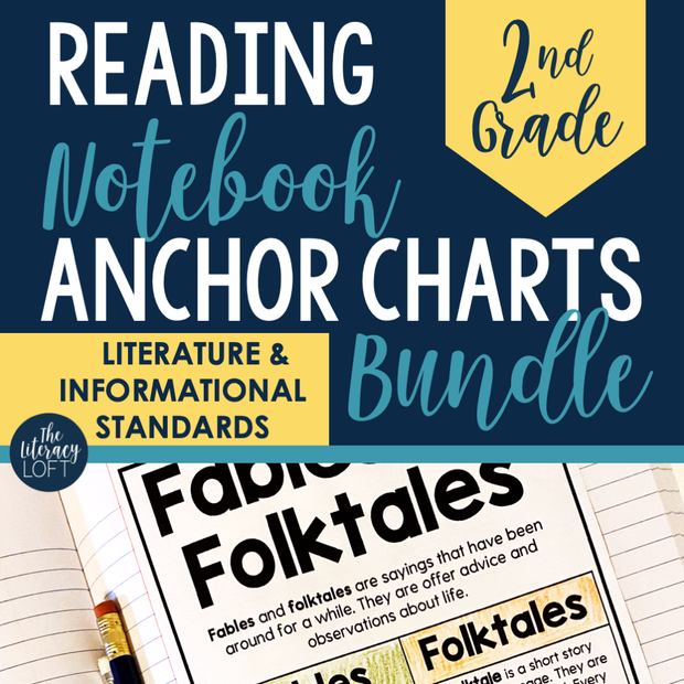 Reading Notebook Anchor Charts 2nd Grade (BUNDLE)