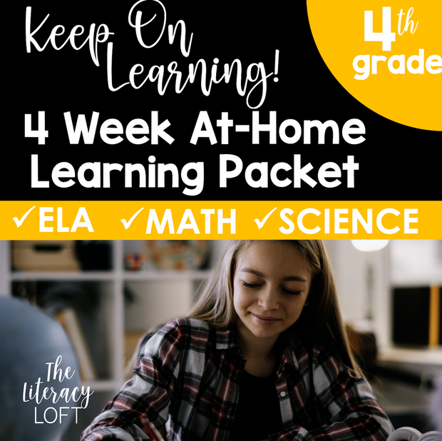 4 Week At Home Learning Packet (4th Grade) | Distance Learning | Google Slides