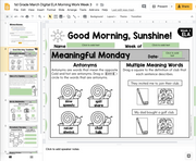 ELA + Math Morning Work 1st Grade {The Bundle} | Distance Learning | Google Slides