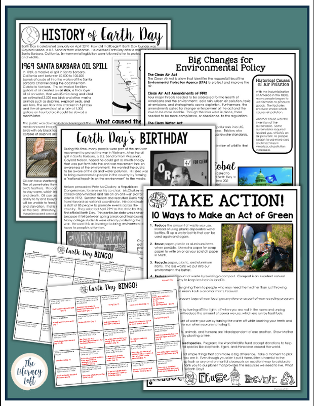 History of Earth Day Reading | Distance Learning | Google Slides