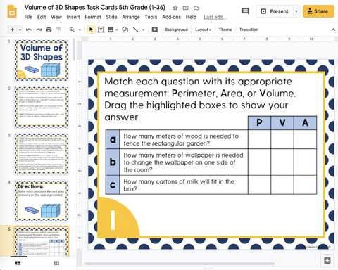 Volume of 3D Shapes Task Cards (5th Grade) | Distance Learning