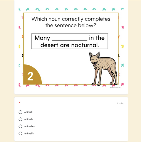 Nouns Task Cards | Distance Learning | Google Slides & Forms