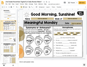 ELA Morning Work 2nd Grade {November} | Distance Learning | Google Slides