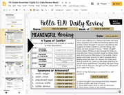 ELA Daily Review 7th Grade {November} | Distance Learning | Google Slides and Forms