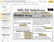 ELA Daily Review 8th Grade {November} | Distance Learning | Google Slides and Forms