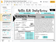 ELA Daily Review 7th Grade {January} I Distance Learning I Google Slides  and Forms