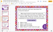 Character Traits Task Cards 5th Grade | Distance Learning | Google Slides & Forms