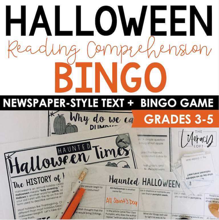 Thanksgiving Reading Comprehension Bingo – The Literacy Loft