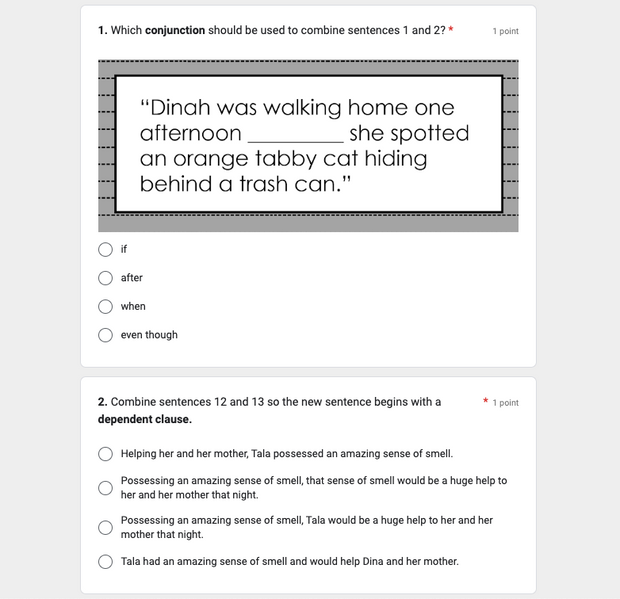 Varying Sentence Patterns Task Cards 6th Grade | Google Apps