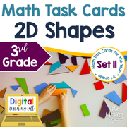 2D Shapes Math Task Cards (3rd Grade) Google Slides and Forms