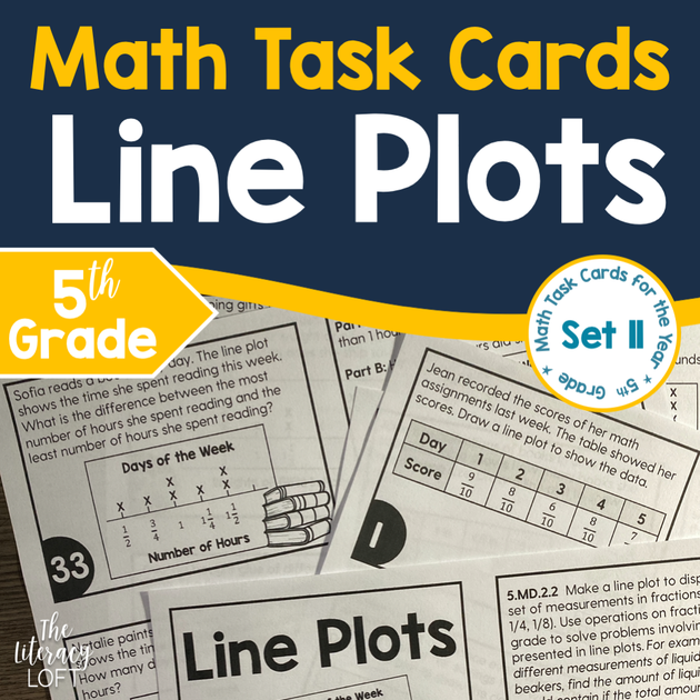 Line Plots Task Cards (5th Grade) | Distance Learning – The Literacy Loft