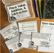 Place Value, Addition, and Subtraction Task Cards (4th Grade) Google Slides & Forms Distance Learning