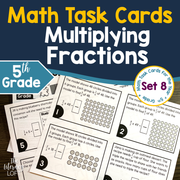 Multiplying Fractions Task Cards (5th Grade) | Distance Learning