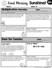 Math Morning Work 4th Grade {February} I Distance Learning I Google Apps