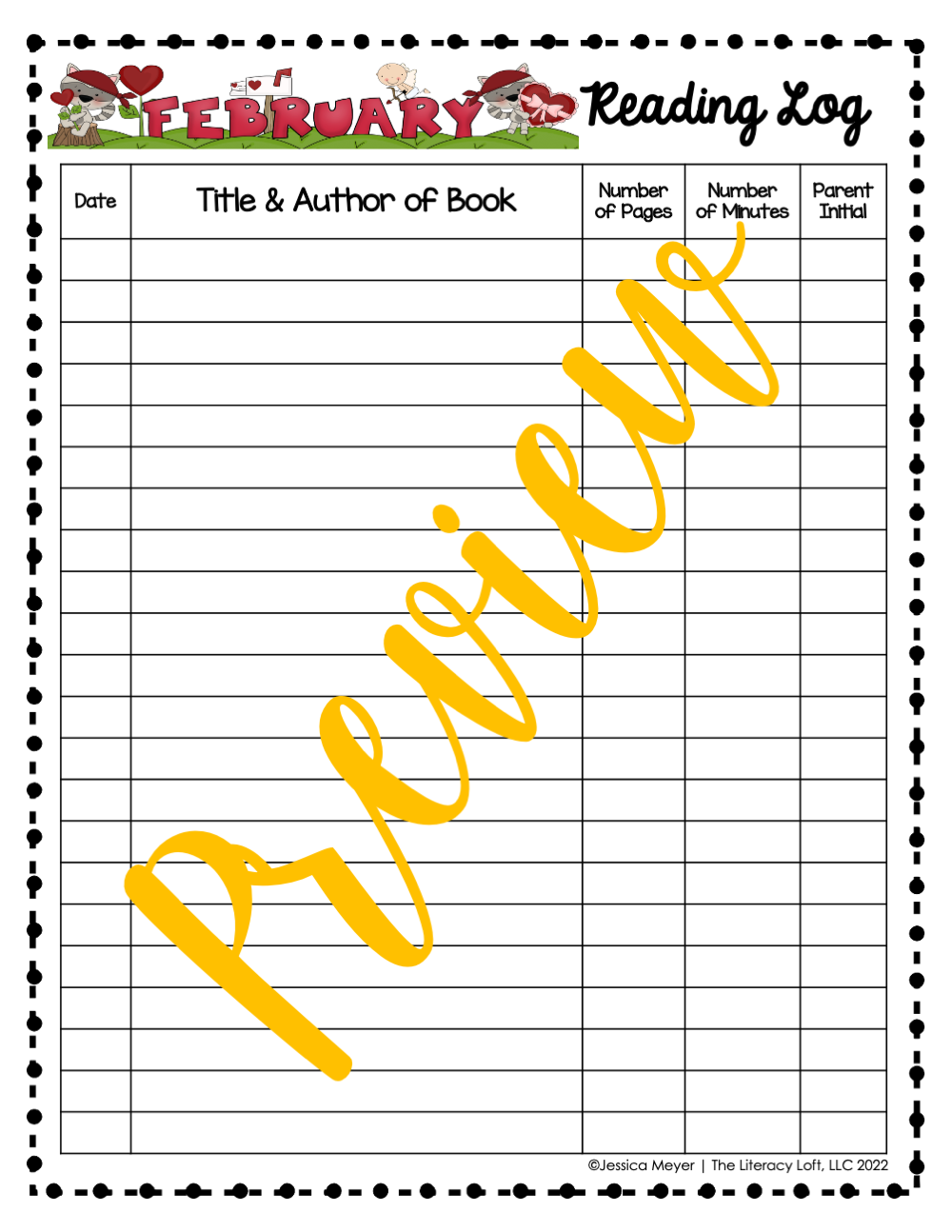 reading log {february} – the literacy loft