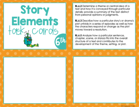 Story Elements Task Cards 6th Grade | Distance Learning | Google Slide ...