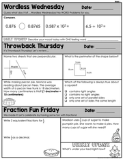 Math Morning Work 5th Grade {November} | Distance Learning | Google Apps