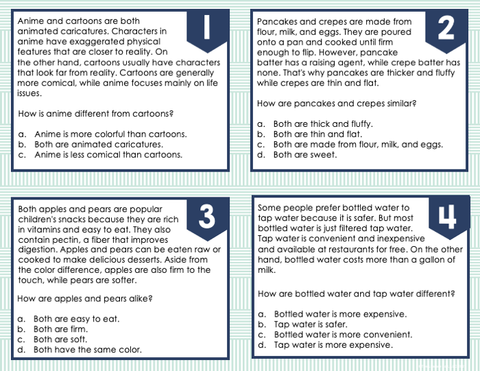 Compare and Contrast (Nonfiction) Task Cards 5th Grade I Google Slides and Forms