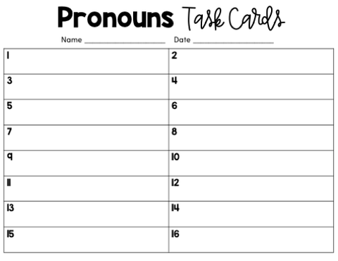 Pronouns Task Cards | Distance Learning | Google Slides & Forms