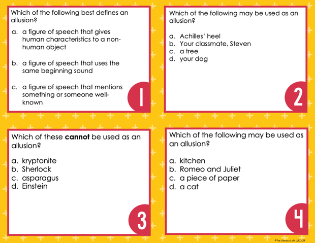 Allusions Task Cards | Distance Learning | Google Slides & Forms