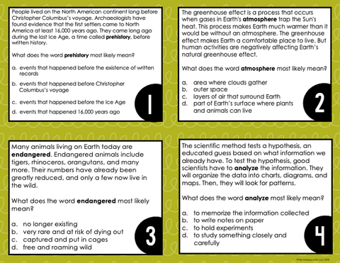 Context Clues Nonfiction Task Cards 4th Grade | Distance Learning | Google Slides & Forms