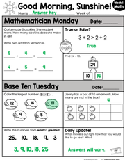 Math Morning Work 1st Grade {December} I Distance Learning I Google Apps