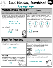 Math Morning Work 4th Grade {August} | Distance Learning | Google Apps