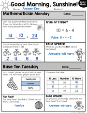 Math Morning Work 1st Grade {January} I Distance Learning I Google Apps