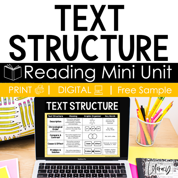 Text Structure Reading Mini Unit Free Sample