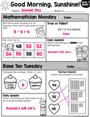 Math Morning Work 1st Grade {February} I Distance Learning I Google Apps