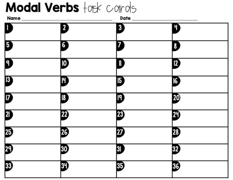 Modal Verbs Task Cards Grades 3-5 | Distance Learning | Google Slides & Forms