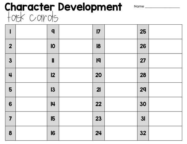 Character Traits and Development Task Cards 6th Grade I Google Apps