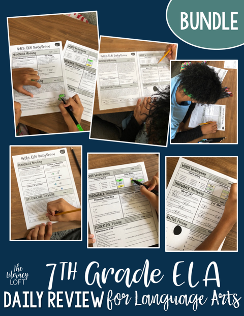 ELA Daily Review 7th & 8th Grade Bundle | Distance Learning | Google Slides