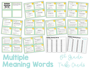 Multiple Meaning Words Task Cards 6th Grade | Google Apps
