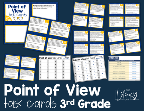 Point of View Task Cards 3rd Grade I Google Slides and Forms