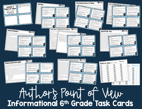 Point of View Informational Task Cards 6th Grade | Google Apps