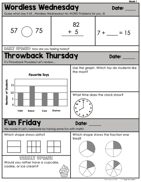 Math Morning Work 1st Grade {June} | Distance Learning | Google Apps
