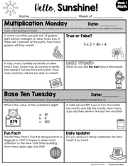 Math Morning Work 3rd Grade {January} I Distance Learning I Google Apps