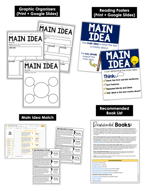 Main Idea (Mini Reading Unit) 3rd Grade
