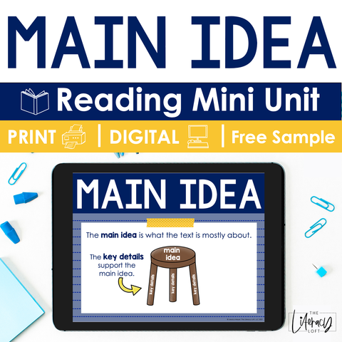 Main Idea Reading Mini Unit Free Sample