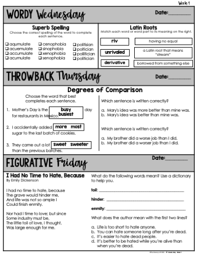ELA Daily Review 8th Grade {May} | Distance Learning | Google Slides and Forms