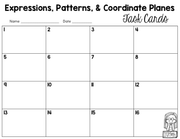 Expressions, Patterns, & Coordinate Planes Task Cards (5th Grade) | Distance Learning | Google Apps