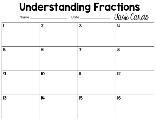 Understanding Fractions Task Cards (3rd Grade) Google Slides & Forms