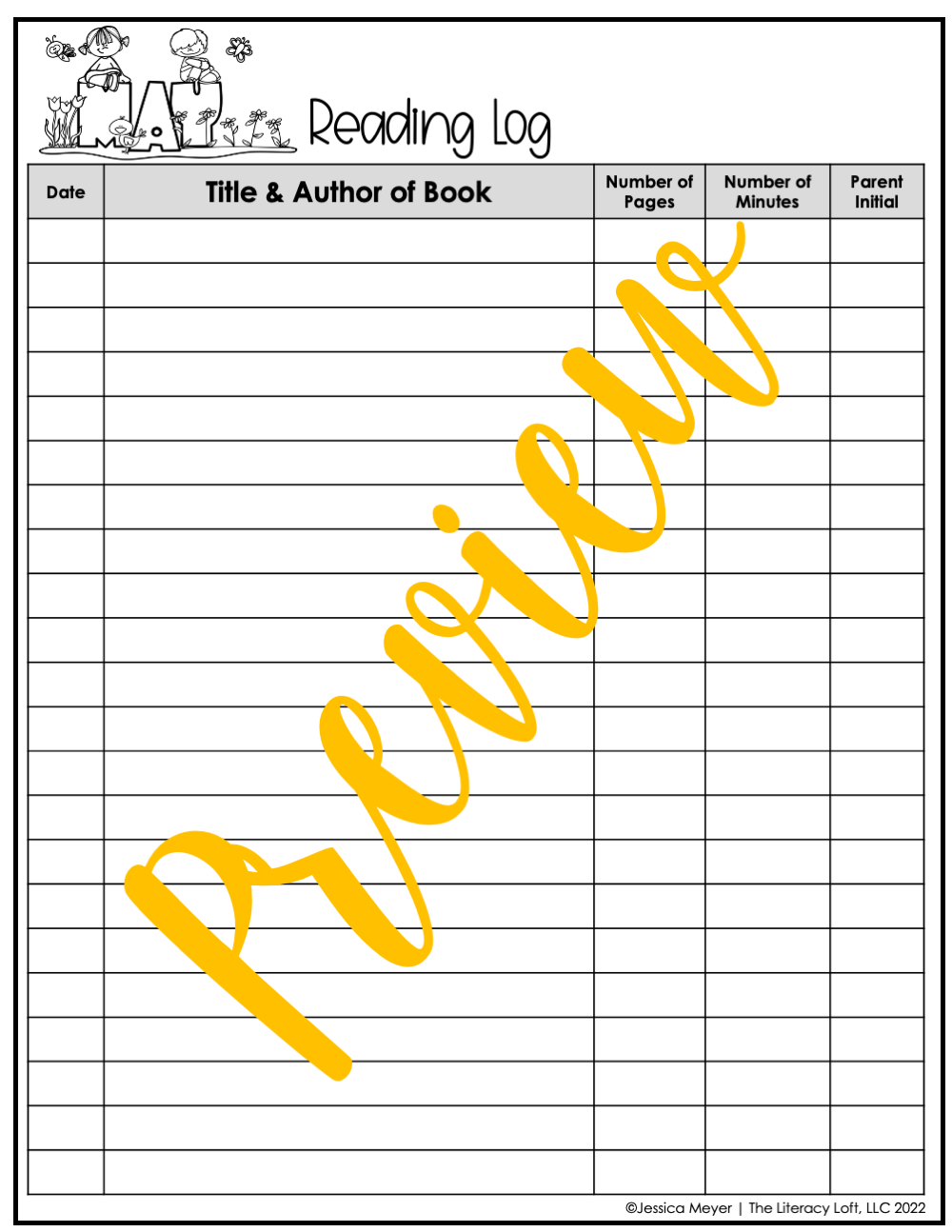 Reading Log May – The Literacy Loft for Free Printable Homeschool Reading Log